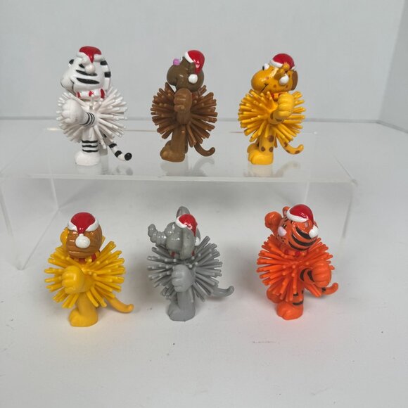 Kooshkins Mini Holiday Zoo Animals Lot of 6 • Tiger Lion Elephant • 1990s Christ - Picture 4 of 11